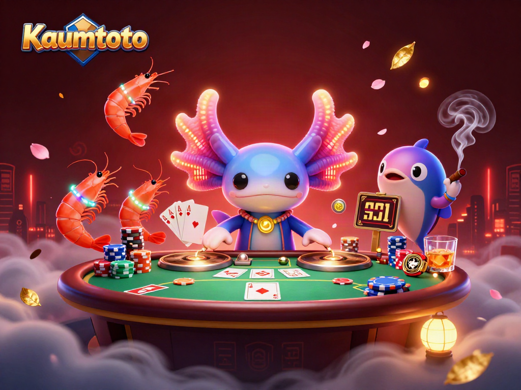 Join Kaumtoto for an electrifying casino scene with dynamic characters and vibrant poker gameplay.