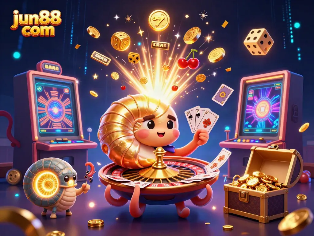 Experience thrilling entertainment at jun88 com with a vibrant 3D casino scene full of dynamic games.